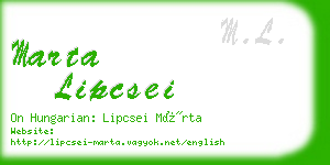 marta lipcsei business card